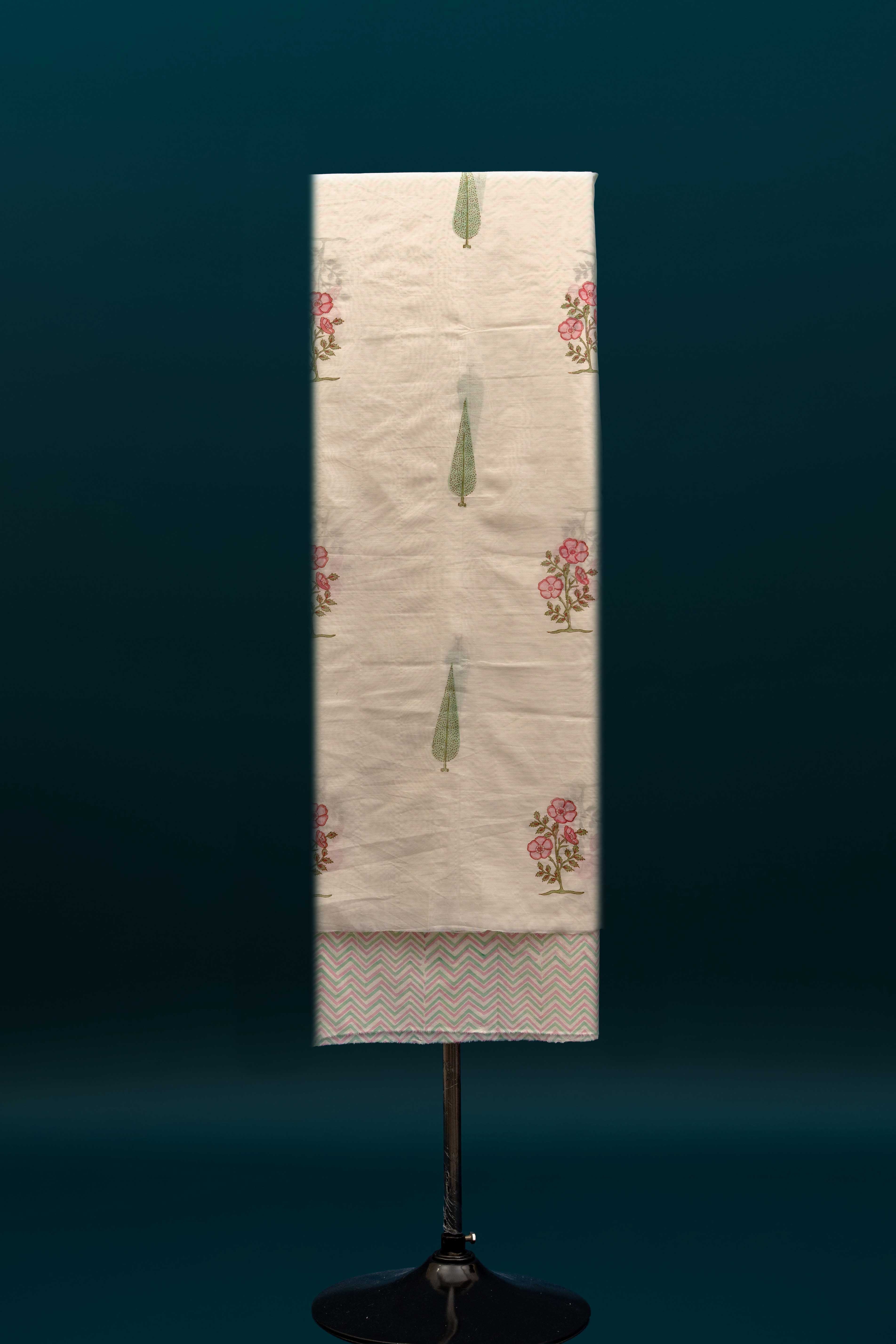 SUROOR – Chanderi & Handblock Suit Set