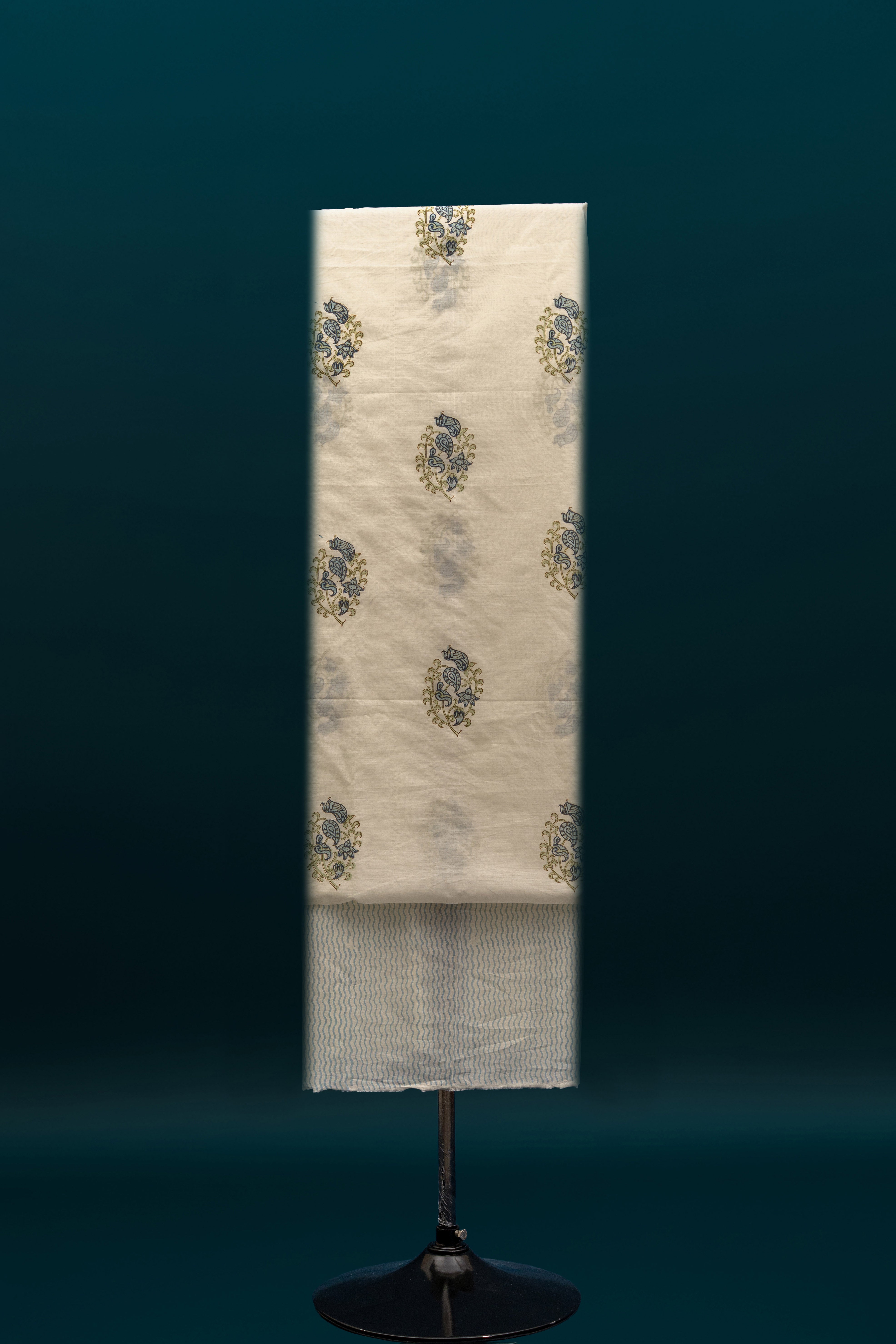 IVORY AURA – Chanderi & Handblock Suit Set