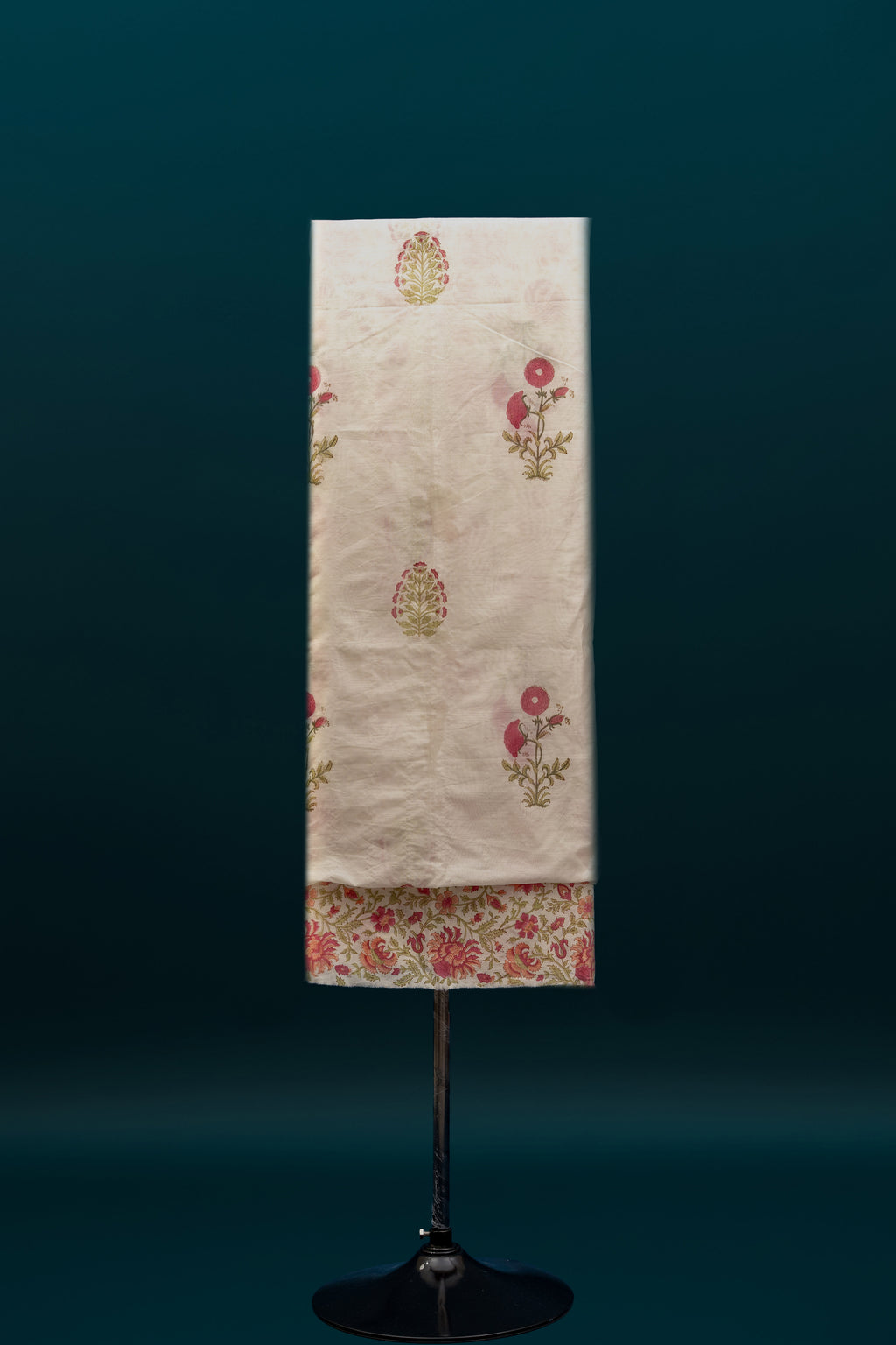 ETERNAL IVORY – Chanderi & Handblock Suit Set