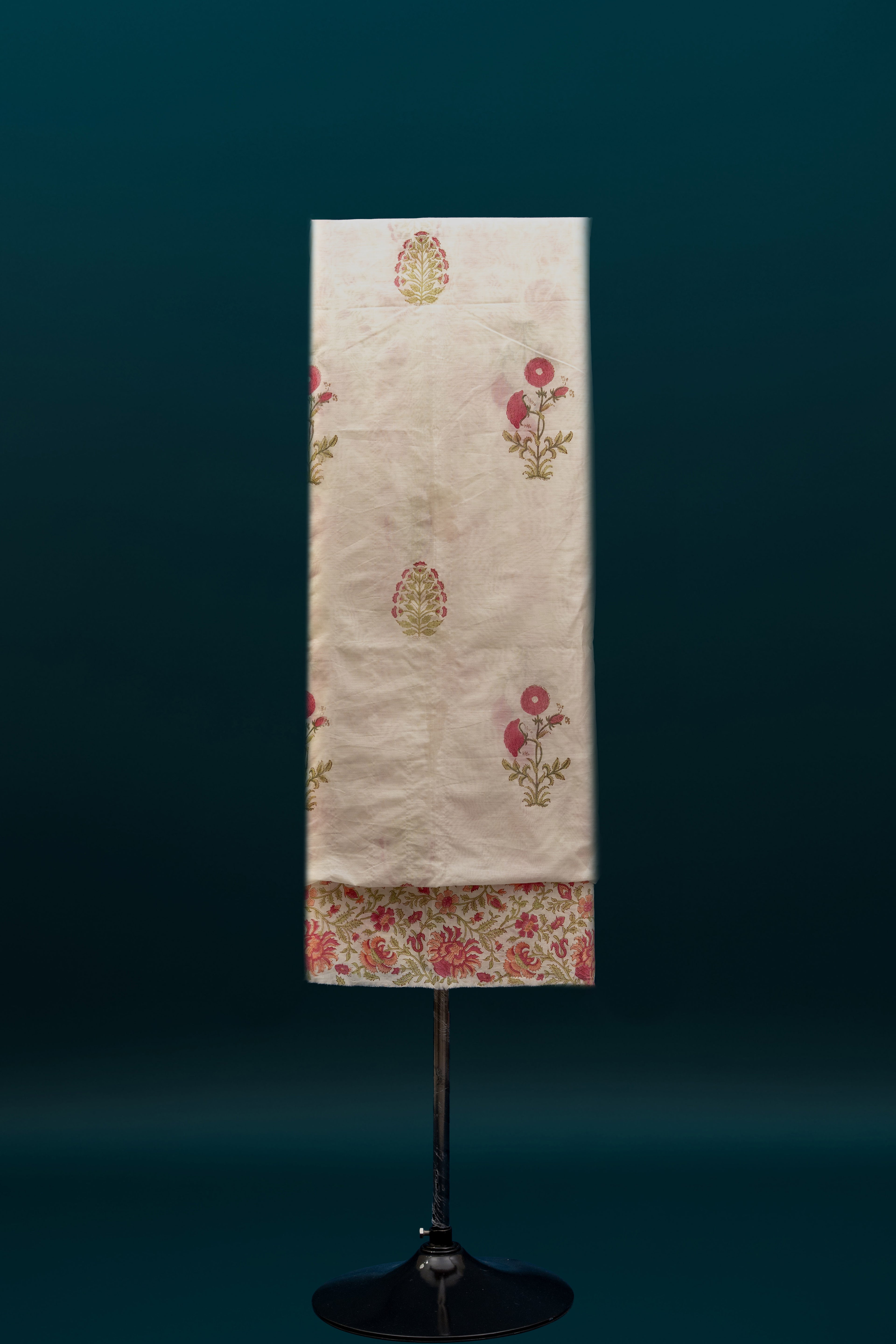 ETERNAL IVORY – Chanderi & Handblock Suit Set