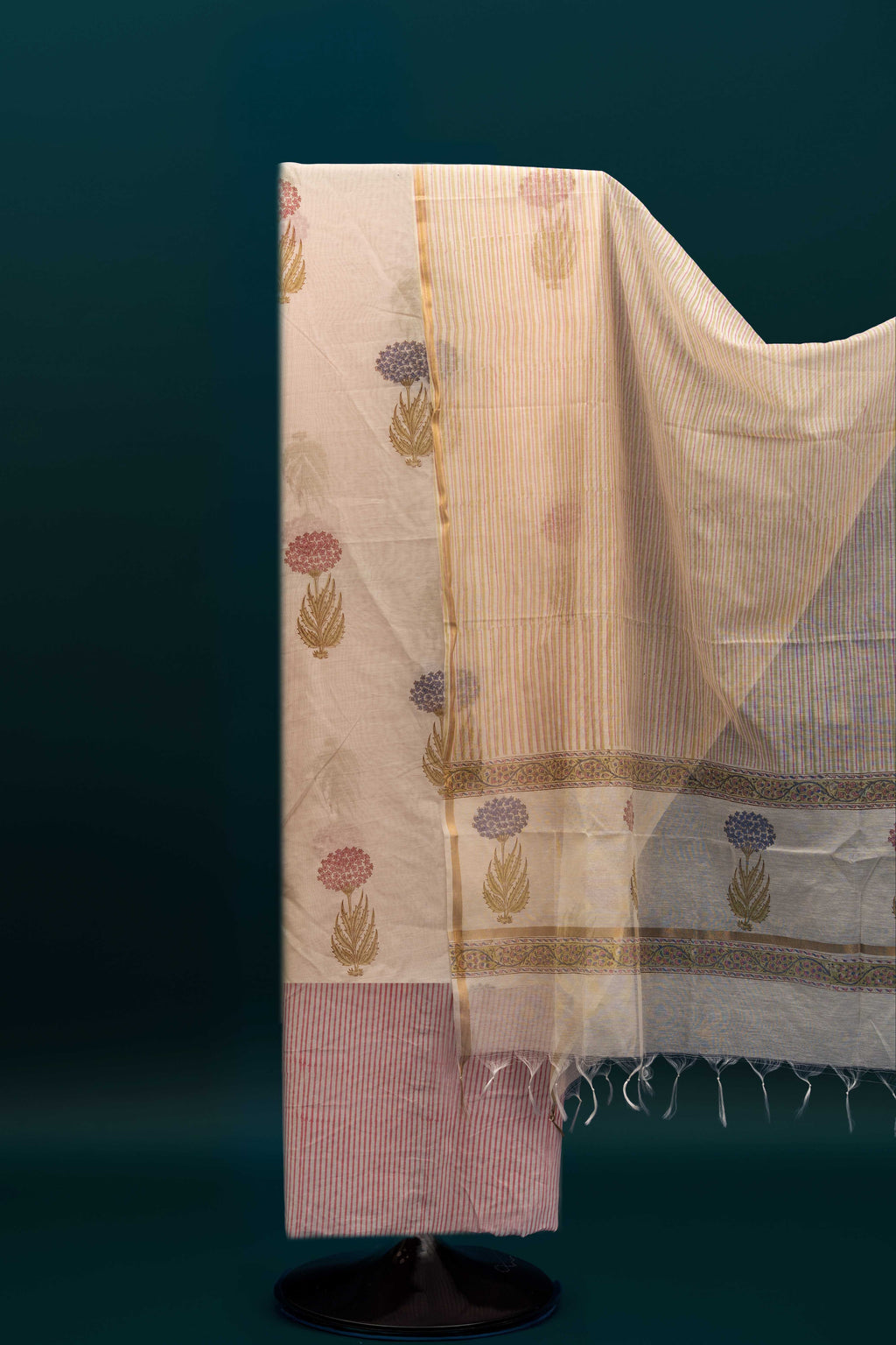 GULNAAR GLOW – Chanderi & Handblock Suit Set