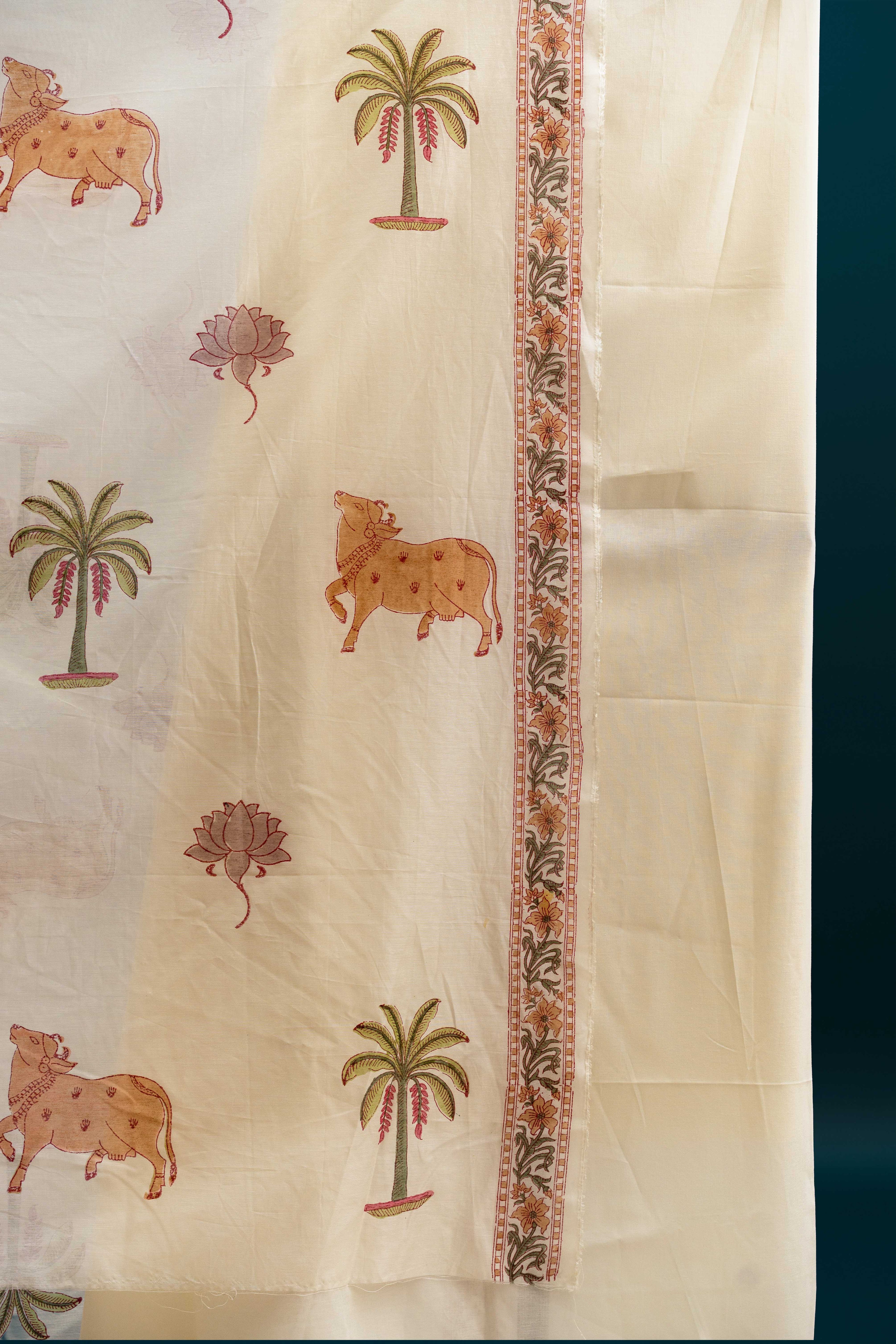 PICHWAI GLOW - Chanderi & Handblock Suit Set