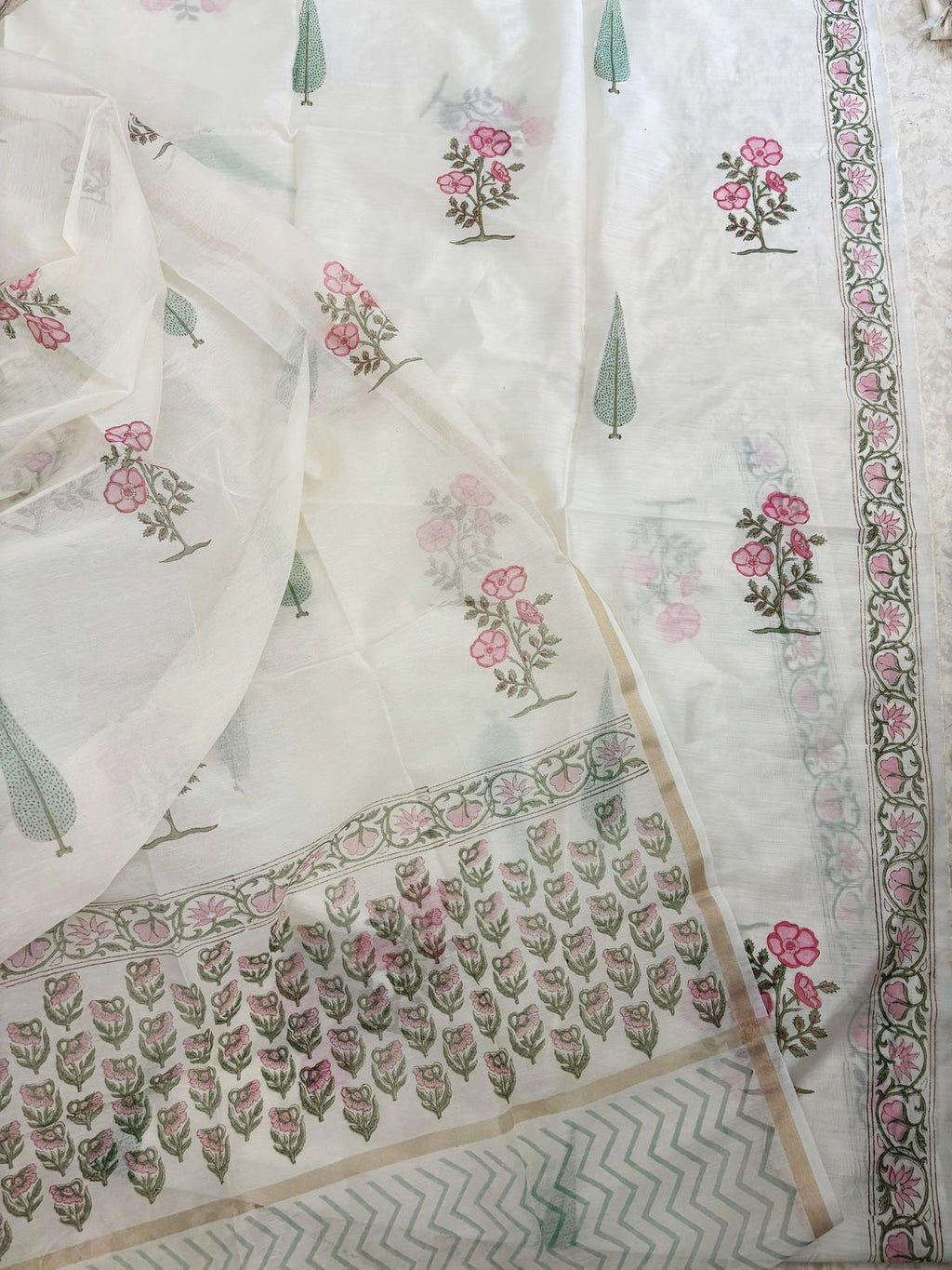 SUROOR – Chanderi & Handblock Suit Set