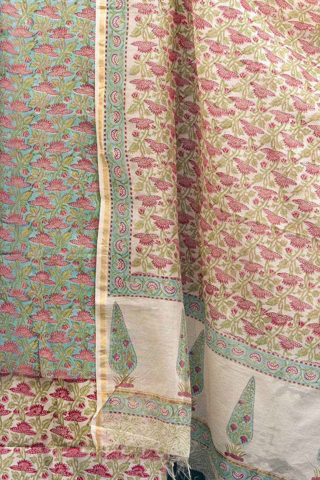 NOORANIYAT – CHANDERI & HANDBLOCK SUIT SET