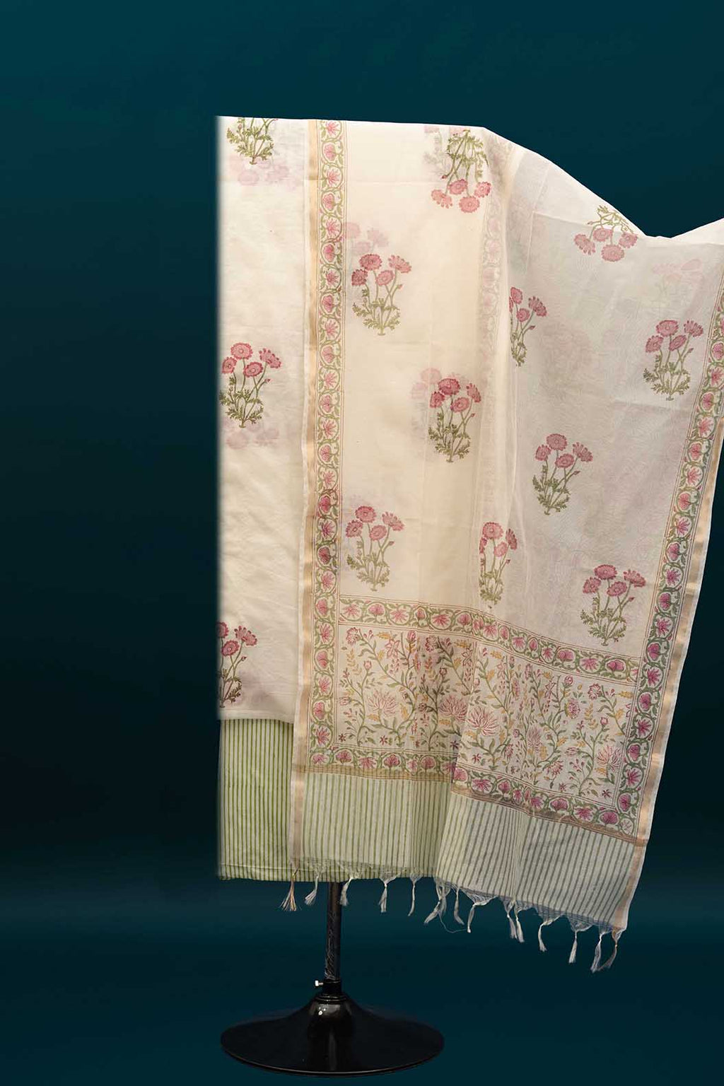 AABRO – Chanderi & Handblock Suit Set