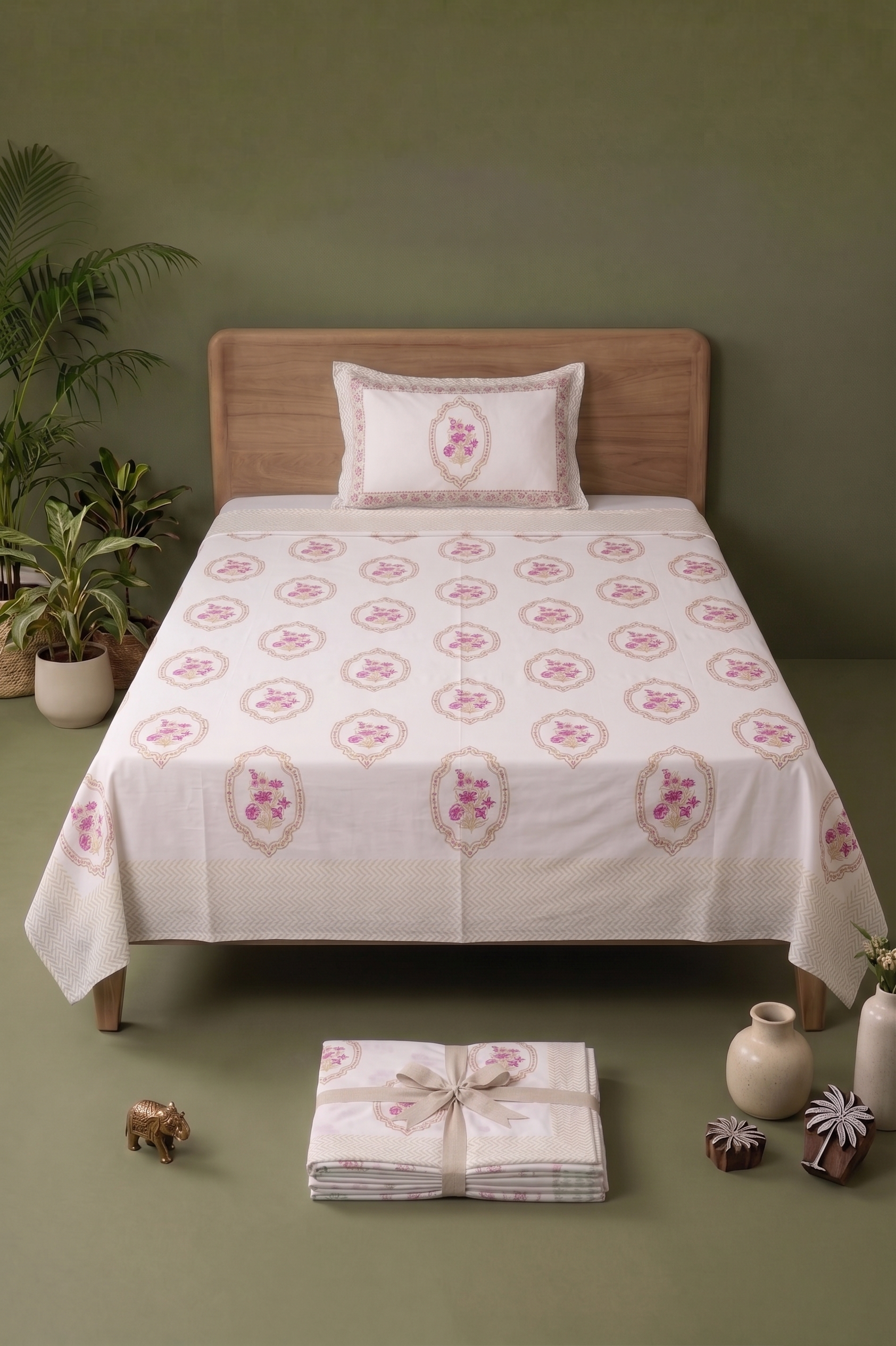 COTTON HANDBLOCK BEDSHEET