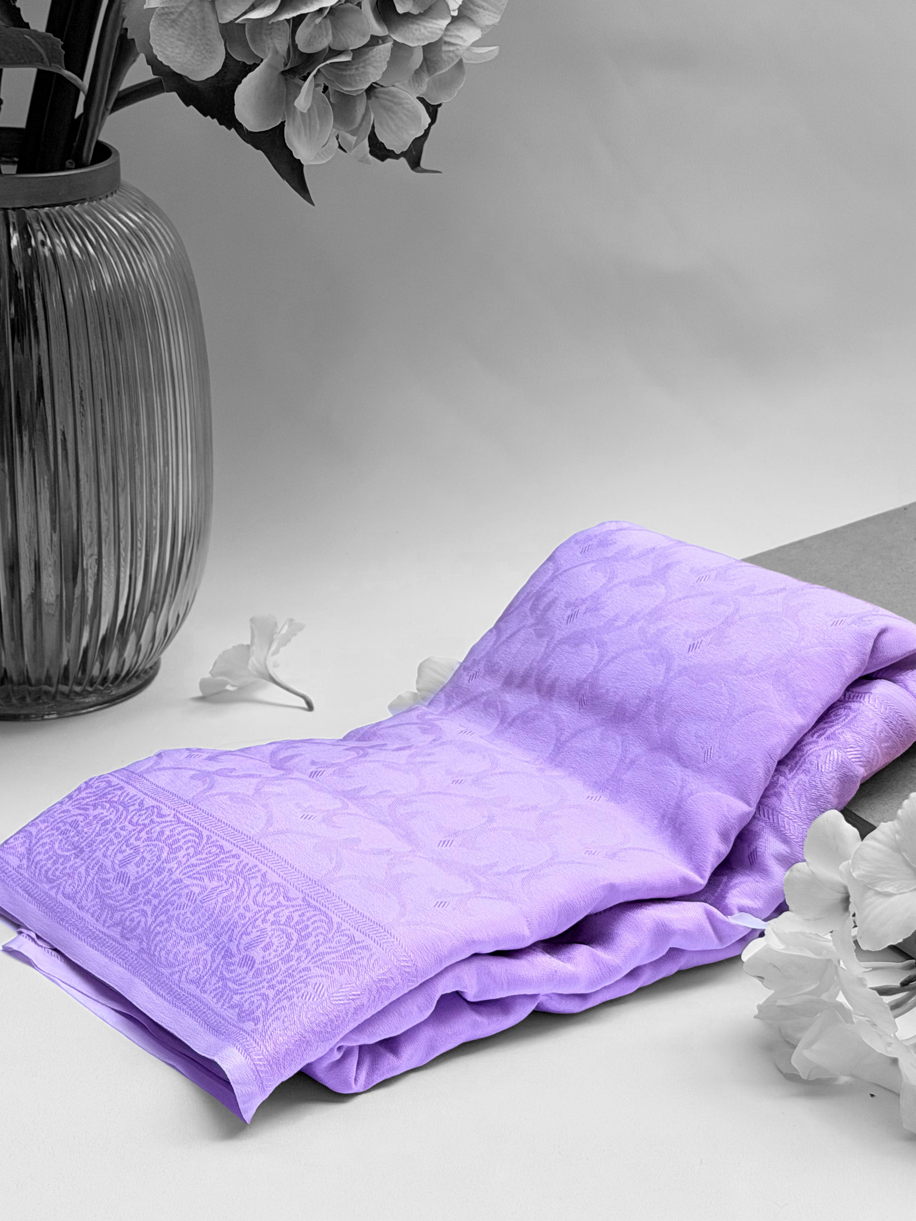 Lilac Jacquard Pure Silk