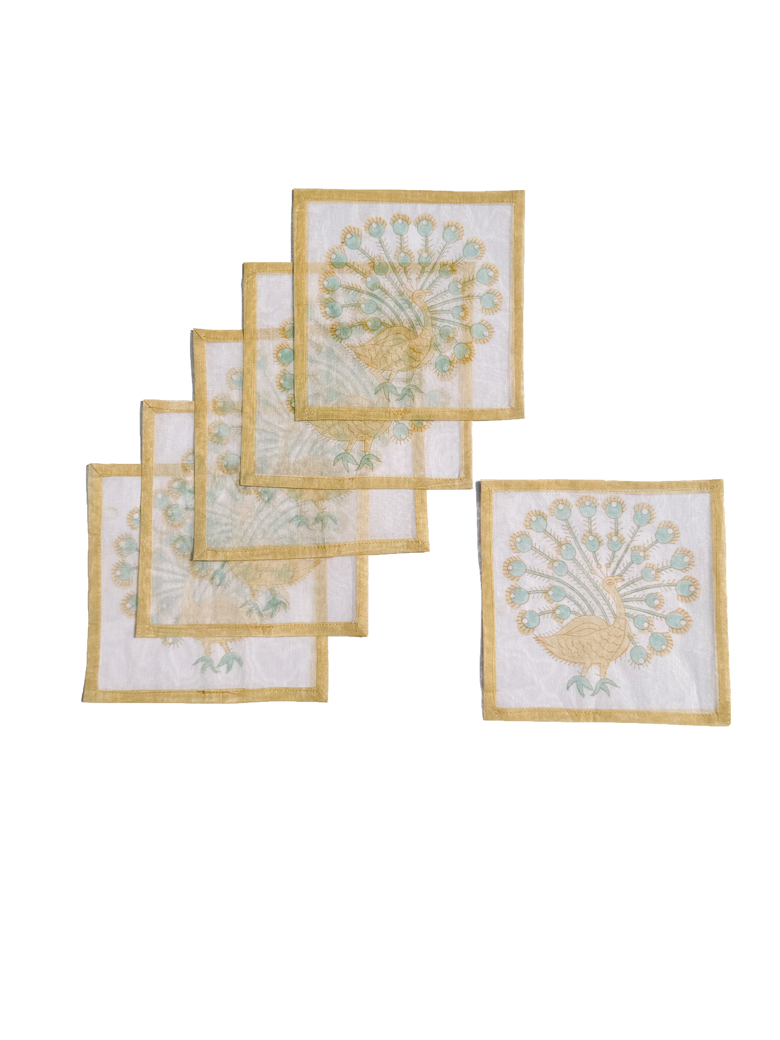 Peacock Mughal Signature Cocktail Coasters
