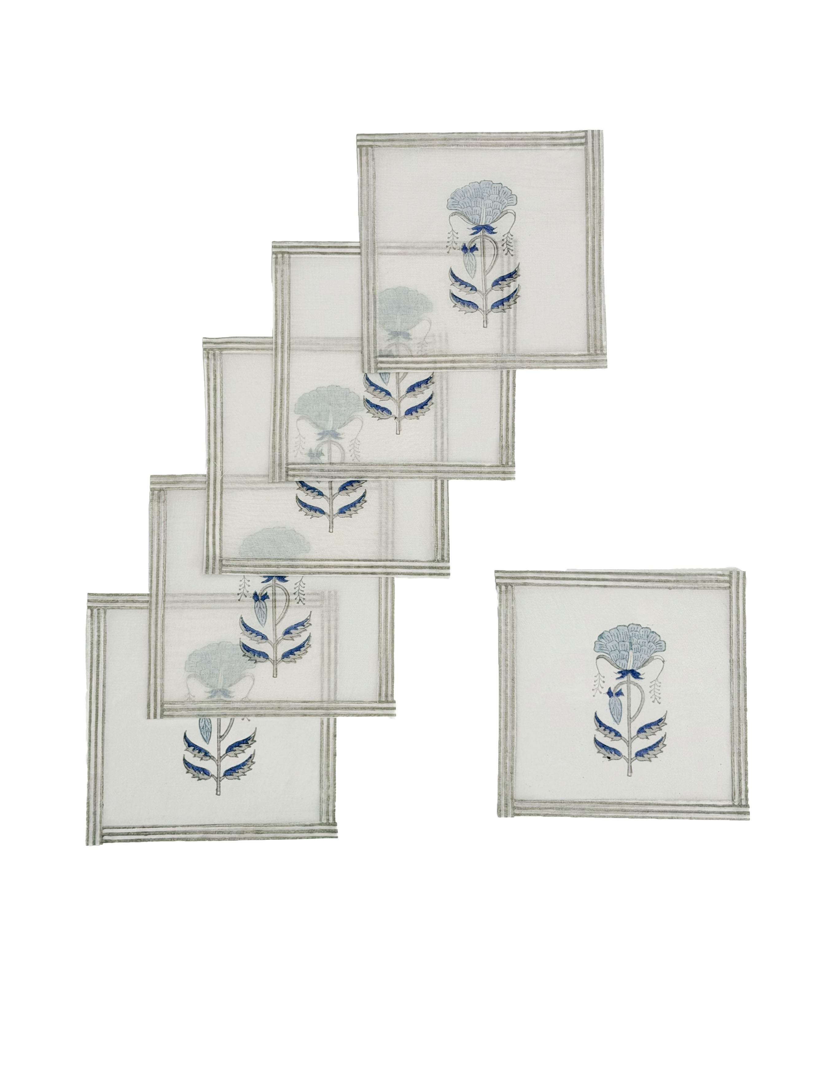 Blue Flower Signature Cocktail Coasters
