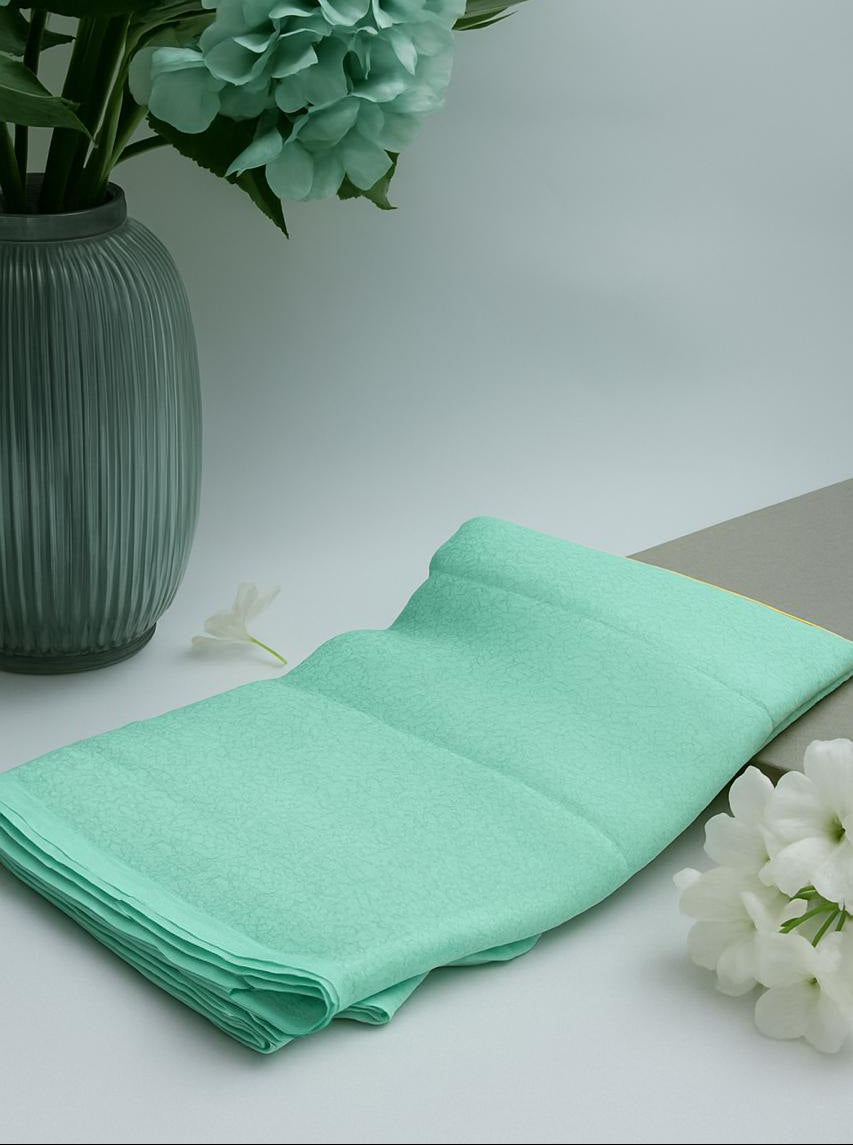 Mint Serenity Saare in Premium shimmer georgette